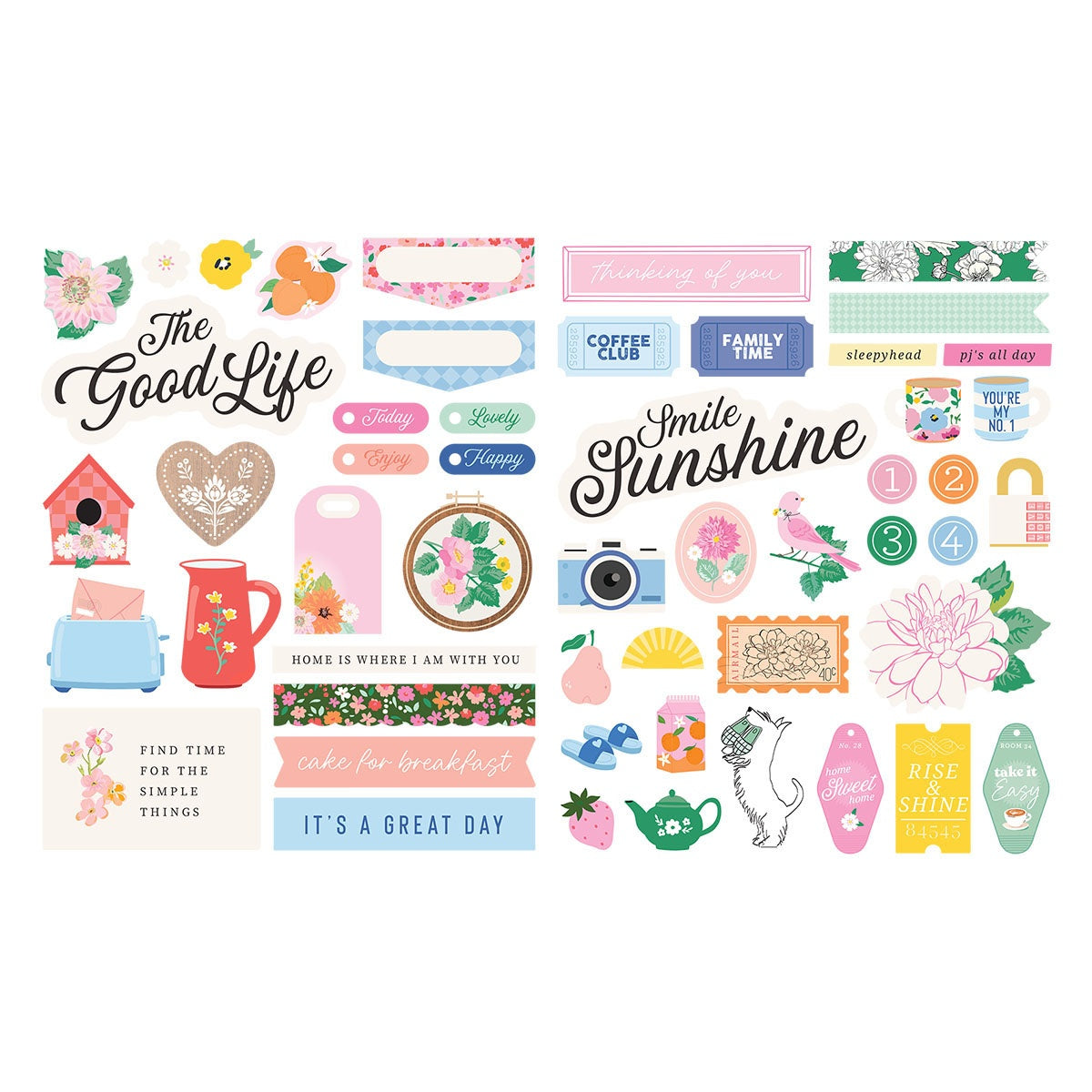 Rosie's Studio Breakfast In Bed Chipboard Stickers