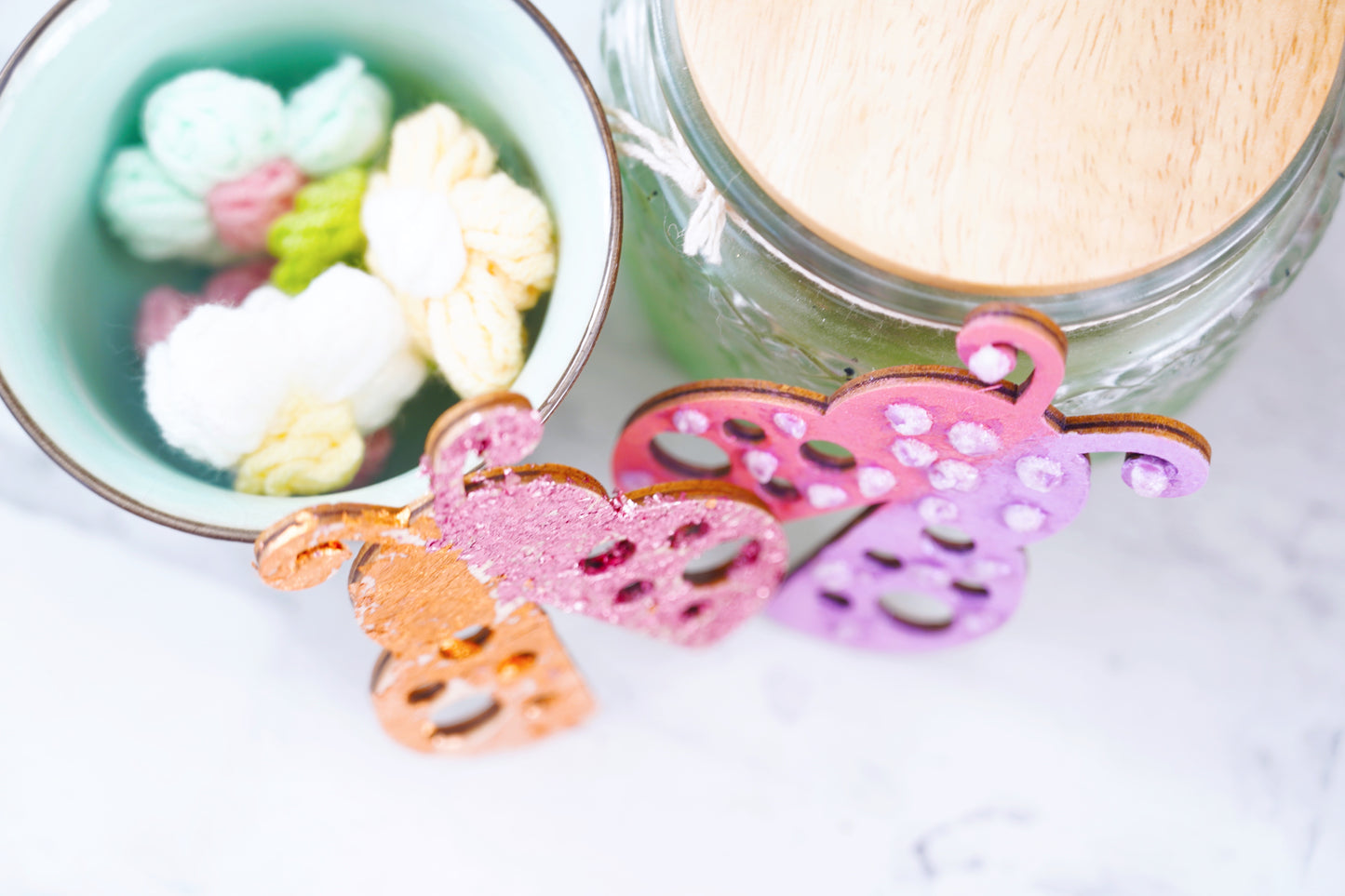 Crocheted Flowers- Multicolor pack of 5