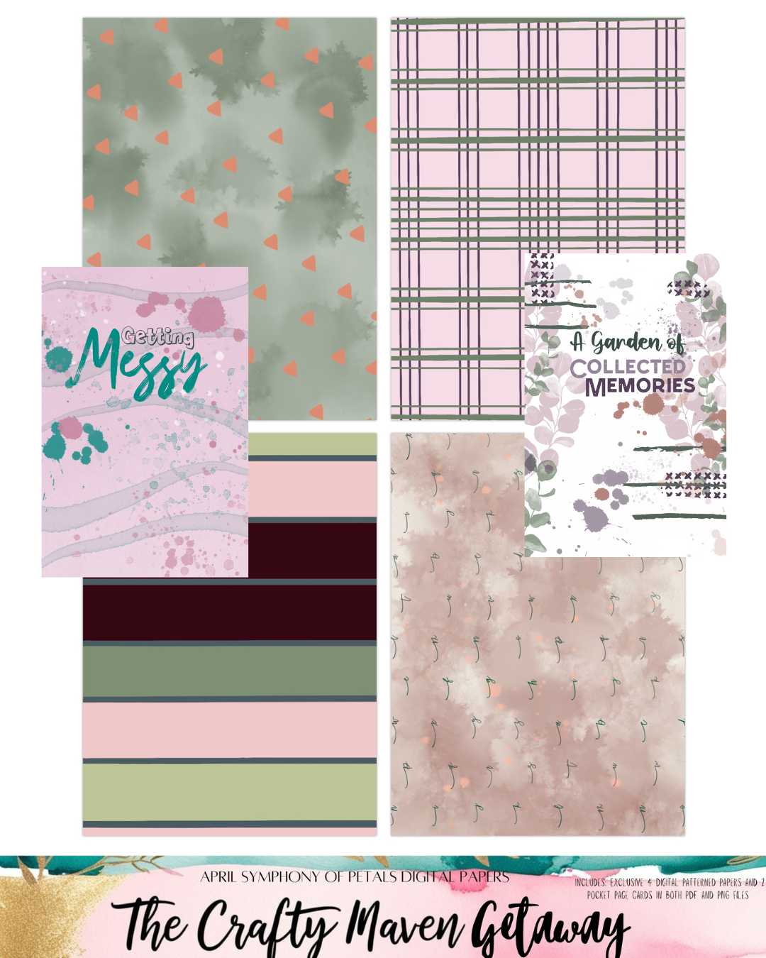 April Symphony of Petals Digital Paper Add On