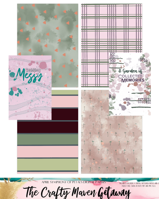 April Symphony of Petals Digital Paper Add On