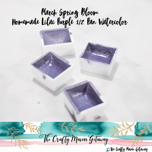 March Spring Blooms 1/2 Pan Watercolor Homemade Lilac Purple