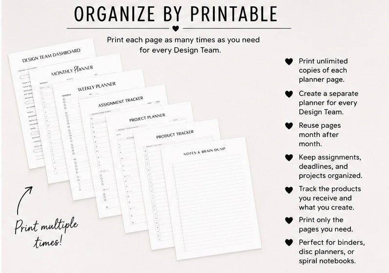 Design Team Planner | Digital Download by Crafty Meggy Co.
