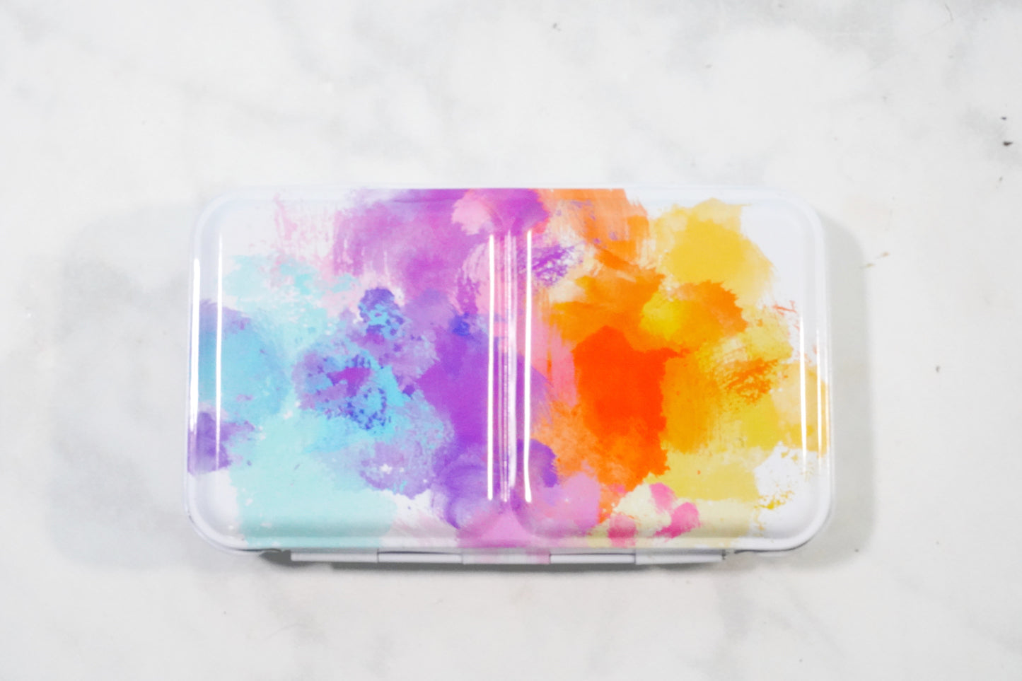 Rainbow Watercolor Paint Palette Tin with 5 Watercolor half pans
