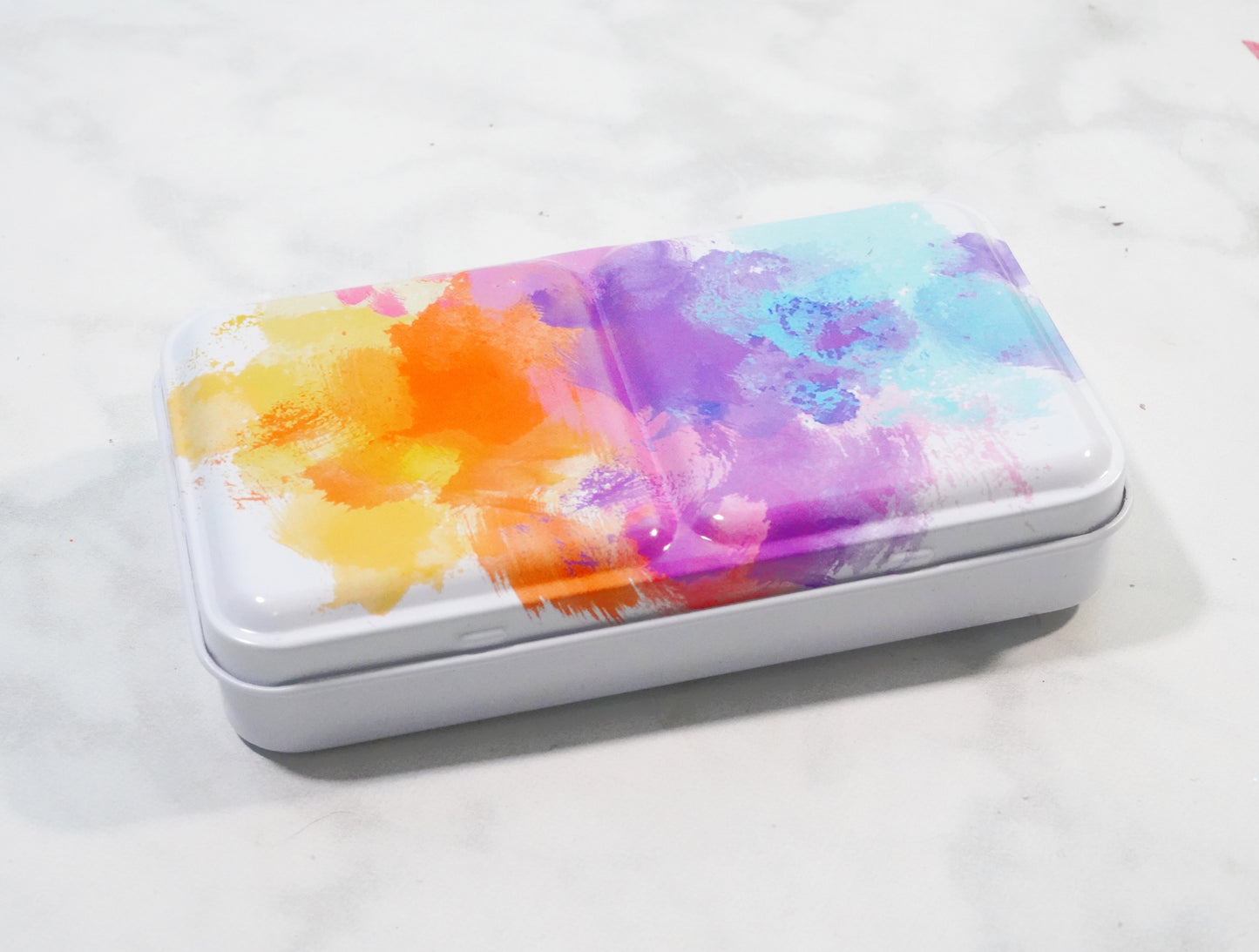 Rainbow Watercolor Paint Palette Tin with 5 Watercolor half pans