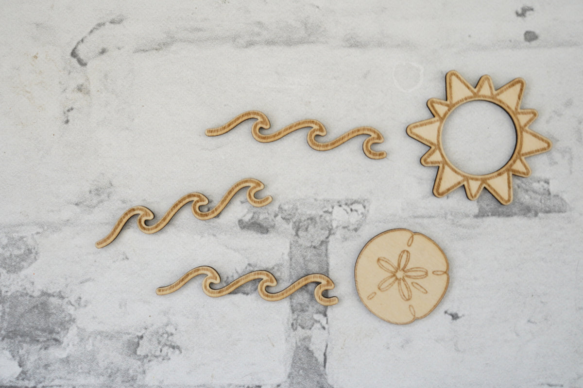 Sun, Sand & Sea Wood Embellishment Set