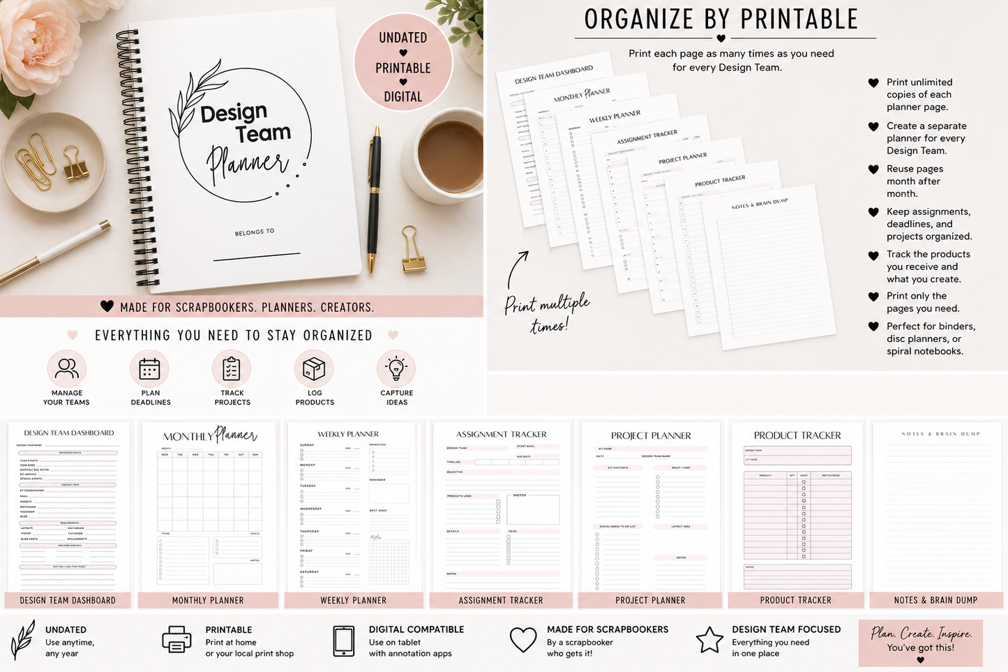 Design Team Planner | Digital Download by Crafty Meggy Co.