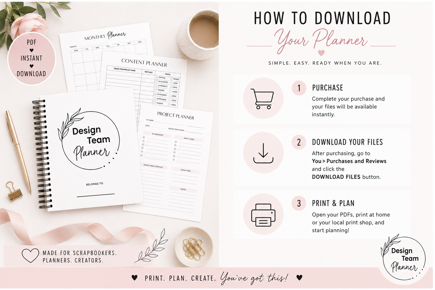 Design Team Planner | Digital Download by Crafty Meggy Co.